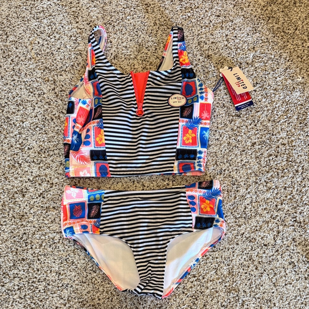 Limited Too Colorful Striped Kids Bikini